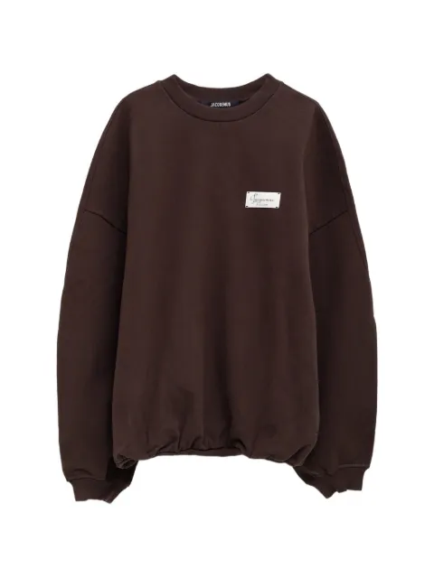Jacquemus Ruban logo-patch drop-shoulder sweatshirt Brown SSU00215AJ00325