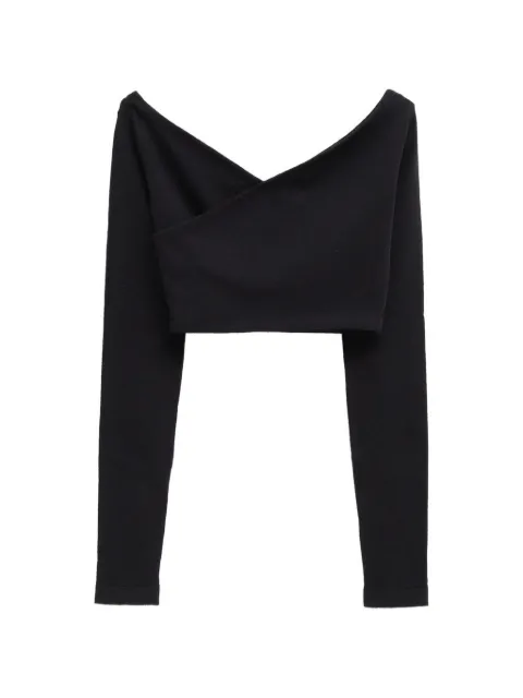 Alaïa wrap-style cropped top Black AA9H1508K210D