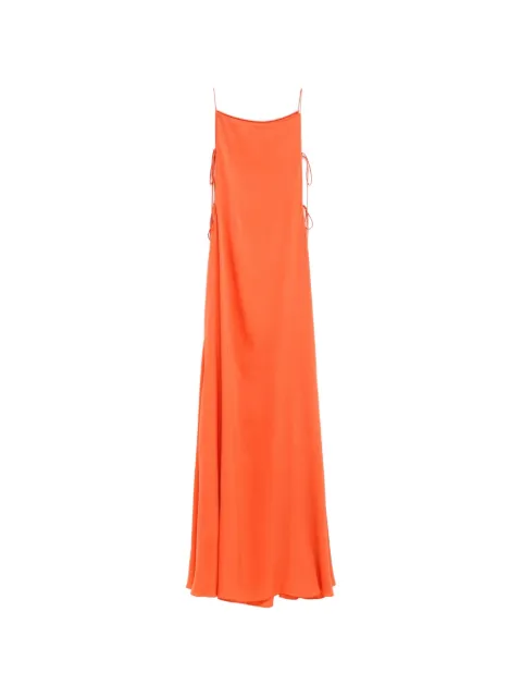 Alaïa side-tie spaghetti-strap maxi dress Orange AA9R3069W201D