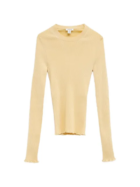 Alaïa ribbed-knit lettuce-trim sweater Yellow AA9H1460K232C
