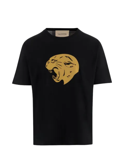 Valentino Garavani panther-print cotton T-shirt Black VMG16PBM7