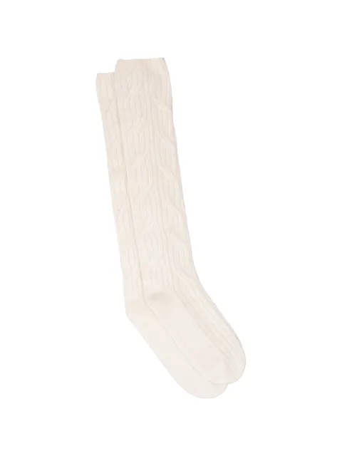 La-Rose cable-knit socks Neutrals 2SCKSWHT