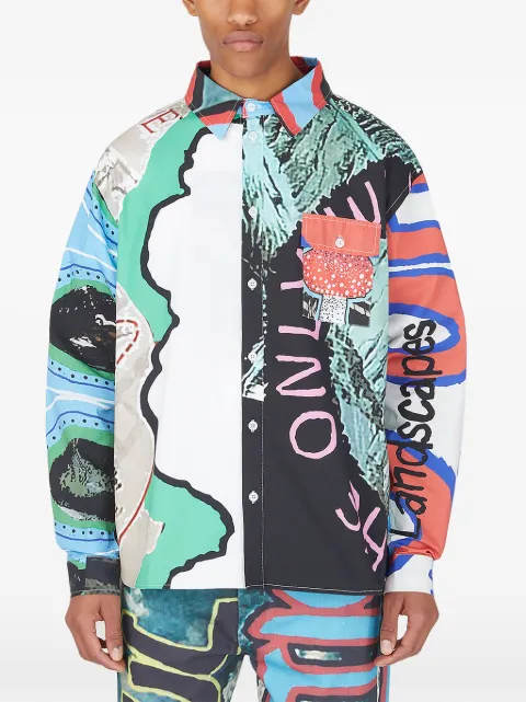 DRx x STEFAN MEIER x LN-CC graphic-print button-up shirt White DRXSMLNCC08