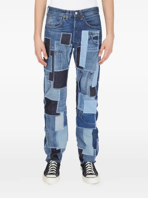 DRx FARMAxY FOR LN-CC x LEVI'S patchwork-construction jeans Blue JEANSPATCHWORKWHITESTITCH