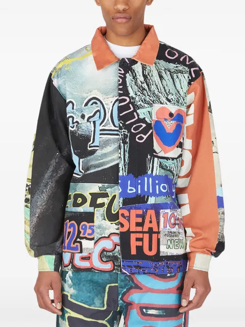 DRx x STEFAN MEIER x LN-CC graphic-print cotton jacket Black DRXSMLNCC01