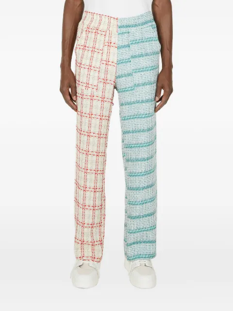 (di)vision check-pattern contrasting-panel trousers Neutrals EXCLUSIVELOUNGESS222