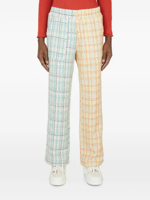 (di)vision check-pattern contrasting-panel trousers Blue EXCLUSIVELOUNGESS221
