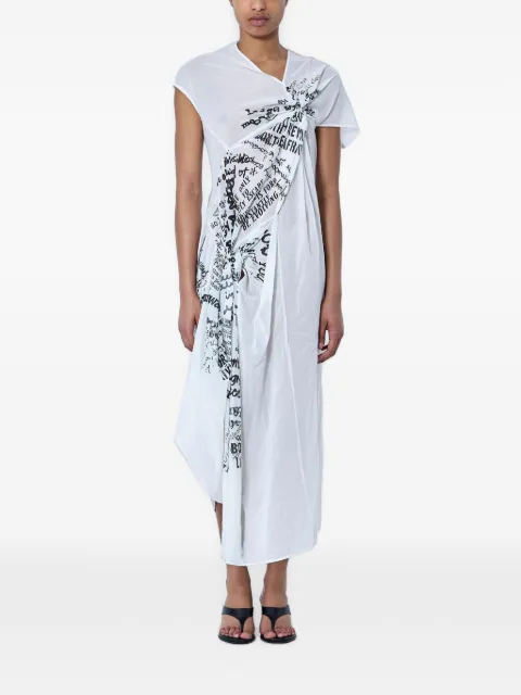 Limi Feu graphic-print asymmetric dress White LKD090222