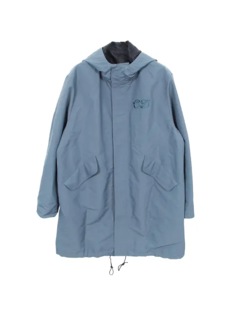 Christian Dior Pre-Owned x Kenny Scharf 2010s logo-embroidered coat Blue 1069695
