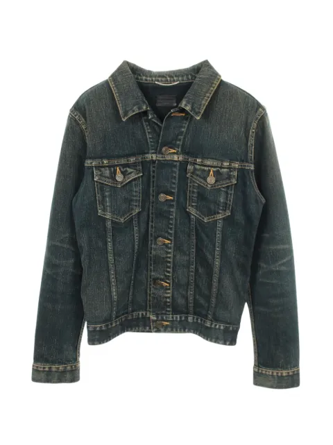 Saint Laurent Pre-Owned 2010s Dead Rat beaded denim jacket Blue 1074316