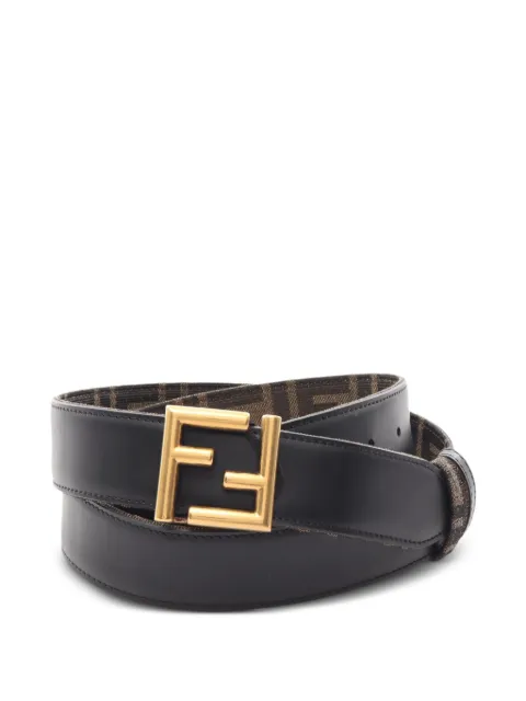 Fendi Pre-Owned 20s FF-logo reversible belt Brown 1079090