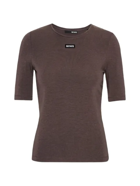 ROTATE BIRGER CHRISTENSEN logo-patch T-shirt Brown 1131311667