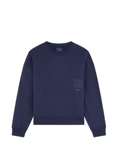 Paul & Shark logo-print crew-neck sweatshirt Blue 14311820