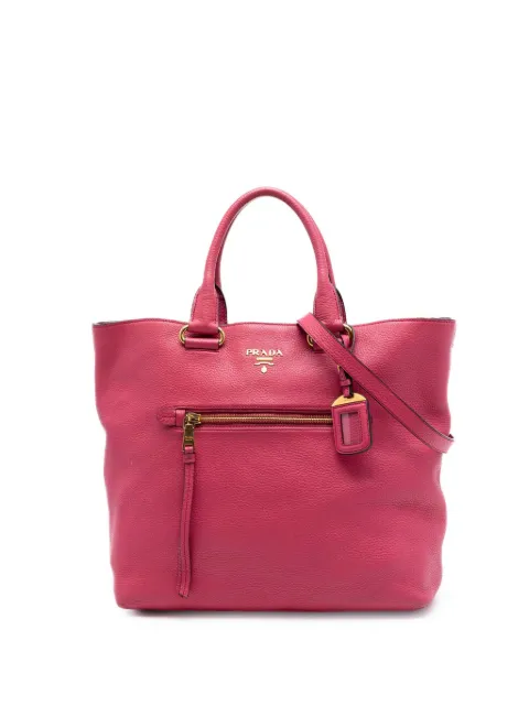 Prada Pre-Owned 2010-2026 Vitello Daino Open Convertible Tote satchel Pink 07SH8RUYGDY83Z51