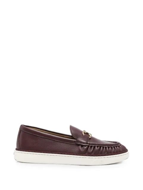Ferragamo Gancini ruched loafers Brown 796341