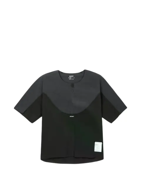 Satisfy panelled zip-neck T-shirt Black 11078