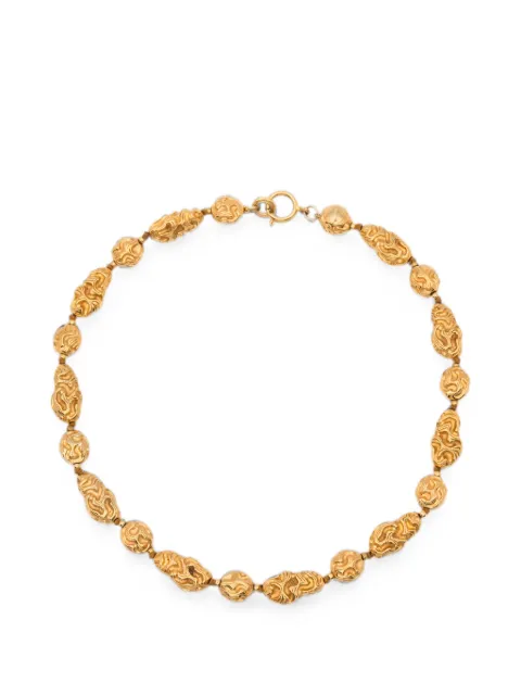 CHANEL Pre-Owned logo-engraved necklace Gold OPV11004
