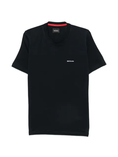 Kiton logo-embroidered T-shirt Blue UMK1274