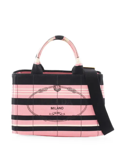 Prada Pre-Owned 2000s Canapa Righe striped tote bag Pink 1078120