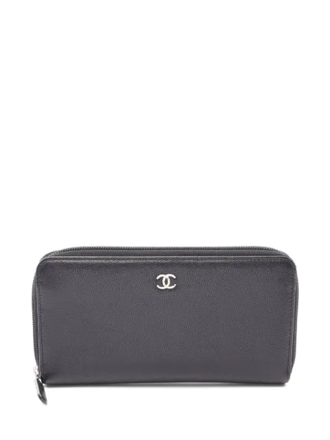 CHANEL Pre-Owned 2013-2014 CC zip-around wallet Black 107710218313345