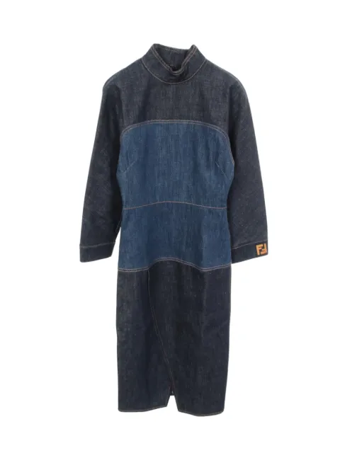 Fendi Pre-Owned 2010s long-sleeve midi dress Blue 1065520