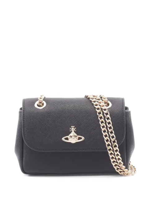Vivienne Westwood Pre-Owned 2020s small Orb chain crossbody bag Black 1080506