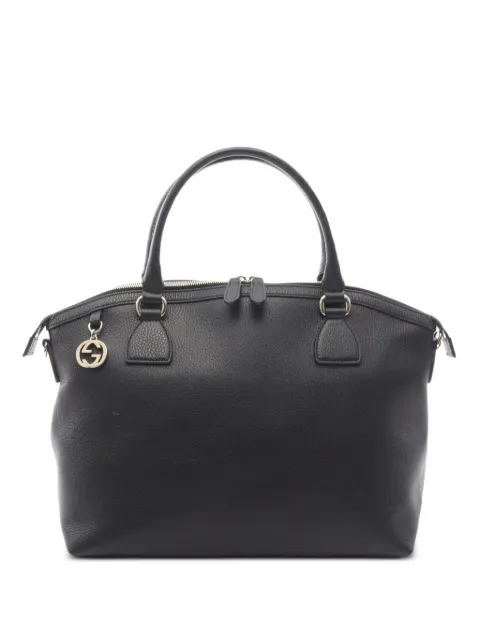 Gucci Pre-Owned 2010s Interlocking G-charm two-way handbag Black 1072149