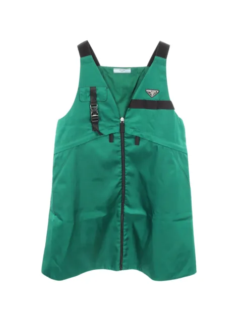 Prada Pre-Owned 2010s logo-plate dress Green 1077178