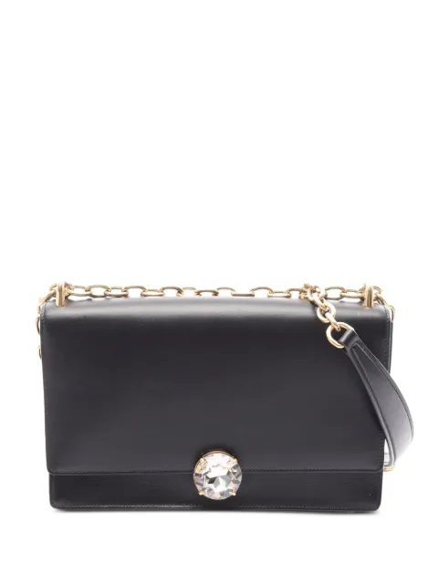 Miu Miu Pre-Owned crystal-embellished chain shoulder bag Black 1078077