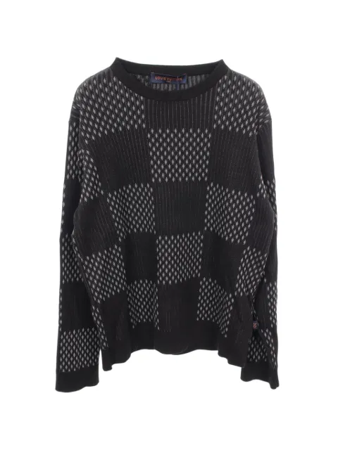 Louis Vuitton Pre-Owned 2010s Distorted Damier sweater Black 1077751