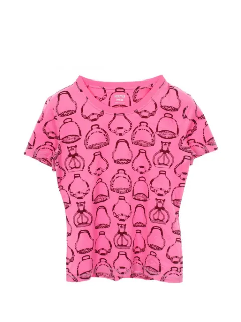 Hermès Pre-Owned 2010s Fantaisie d'Etrier T-shirt Pink 1075351