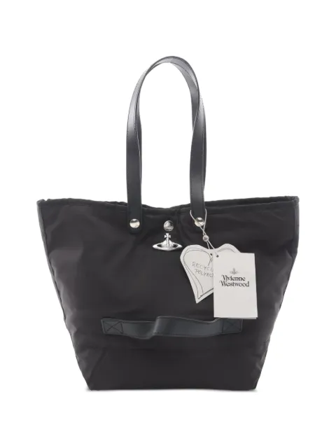 Vivienne Westwood Pre-Owned 2020s Orb-plaque tote bag Black 1080476