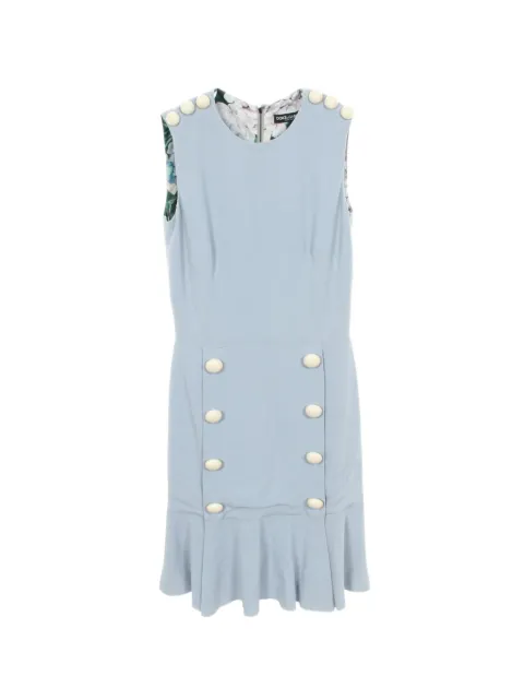Dolce & Gabbana Pre-Owned 2010s button-embellishment midi dress Blue 1076356