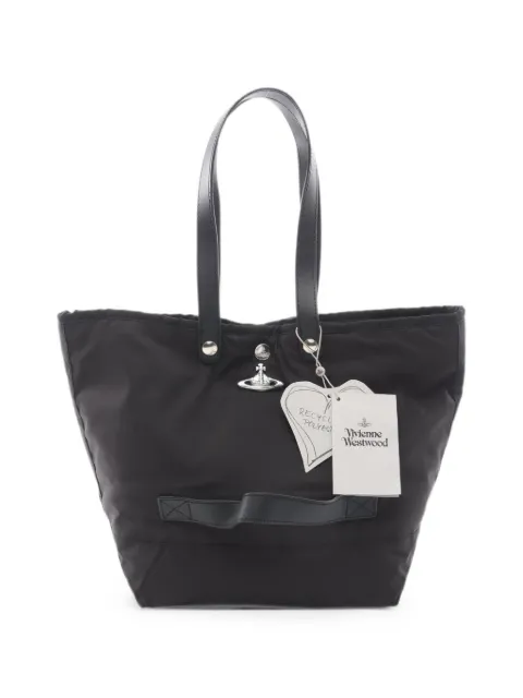 Vivienne Westwood Pre-Owned Orb-plaque tote bag Black 1076865