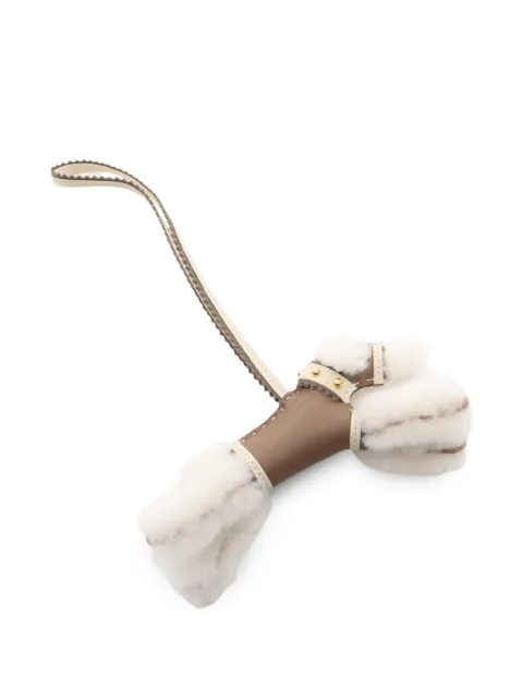 Hermès Pre-Owned Paddy shearling-trim bag charm White 1080389K