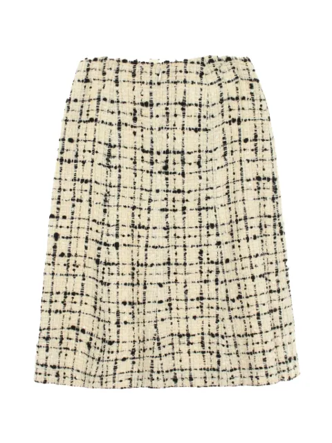 CHANEL Pre-Owned 1986-1988 tweed-construction mini skirt Neutrals 1073827