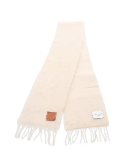Loewe Pre-Owned 2010s Anagram-patch scarf Neutrals 1070700