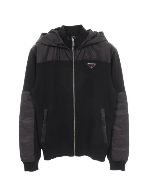 Prada Pre-Owned 2010s logo-detail hoodie Black 1077195