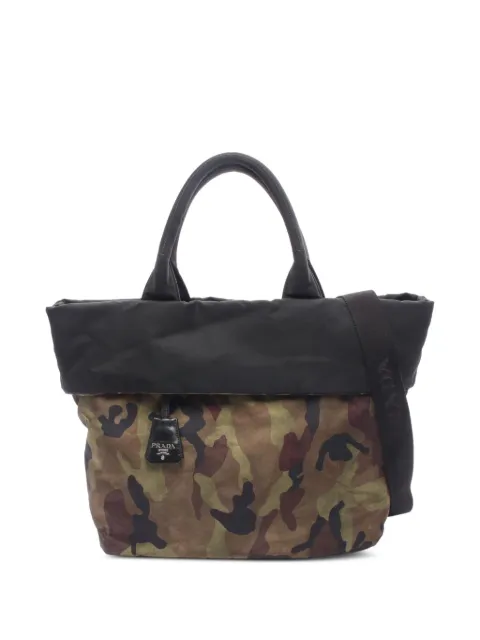 Prada Pre-Owned 2010s camouflage reversible tote bag Black 1080334