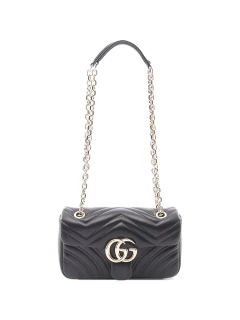 Gucci Pre-Owned 2020s small GG Marmont shoulder bag Black 1078836