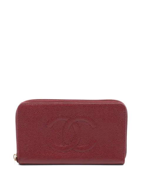 CHANEL Pre-Owned 2000-2002 Coco Mark leather wallet Red 10784976987068