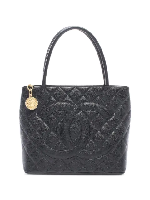 CHANEL Pre-Owned 2002-2003 Caviar skin tote bag Black 10785967996158