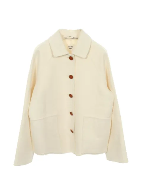 Hermès Pre-Owned 2010s Serie button cashmere coat Neutrals 1069666