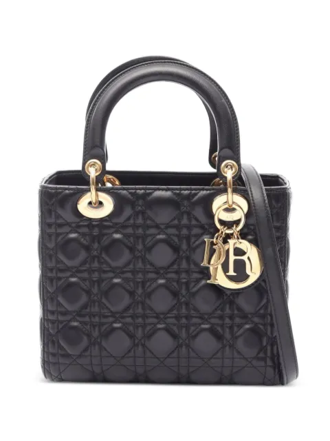 Christian Dior Pre-Owned 2010s medium Lady Dior tote bag Black 1080056