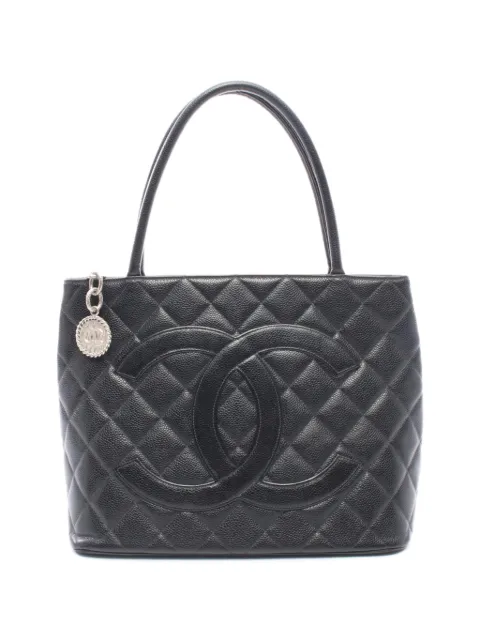CHANEL Pre-Owned 1997-1999 diamond-quilted Caviar tote bag Black 10785915894253