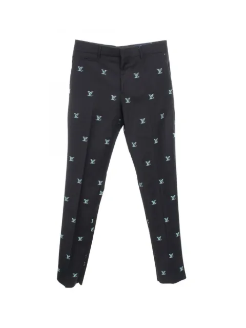 Louis Vuitton Pre-Owned 2010s LV Logo jacquard trousers Blue 1074904