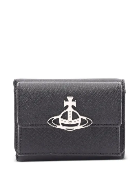 Vivienne Westwood Pre-Owned 2020s Orb-plaque trifold wallet Black 1080495