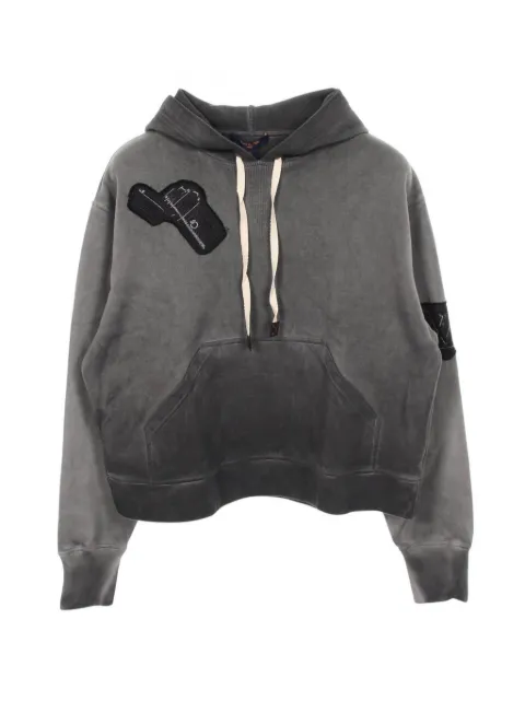 Louis Vuitton Pre-Owned 2010s logo-patch hoodie Grey 1074880