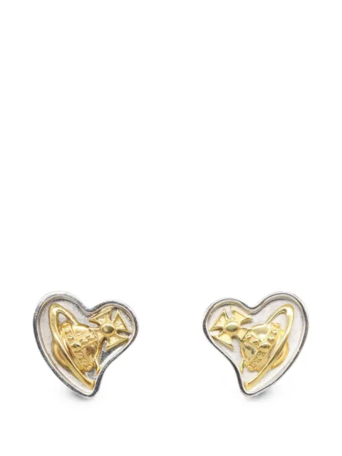 Vivienne Westwood Pre-Owned Orb heart-shaped earrings Silver 1076700