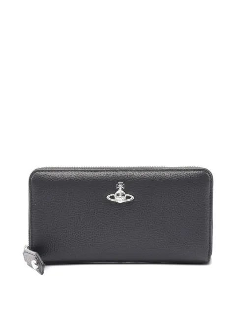 Vivienne Westwood Pre-Owned Orb zip-around wallet Black 1076874